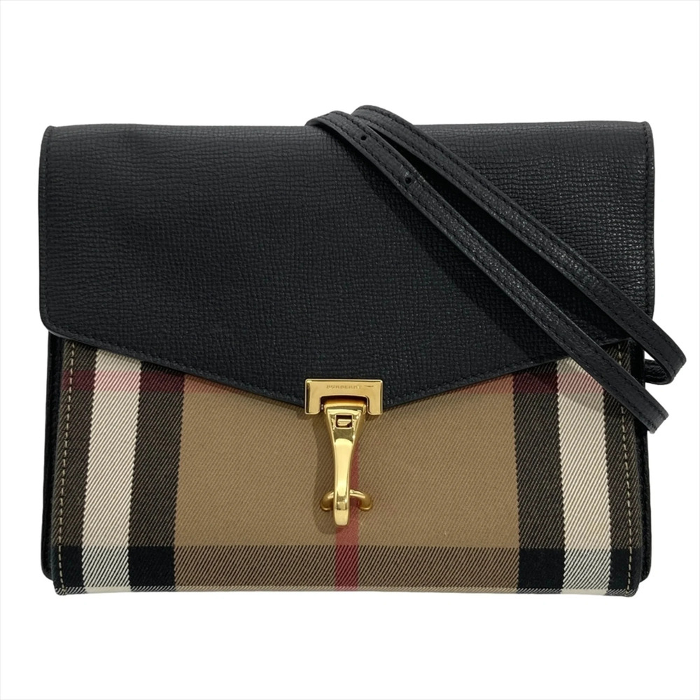 Burberry Nova Check Macken Shoulder Bag, Canvas, Black, Gold Hardware